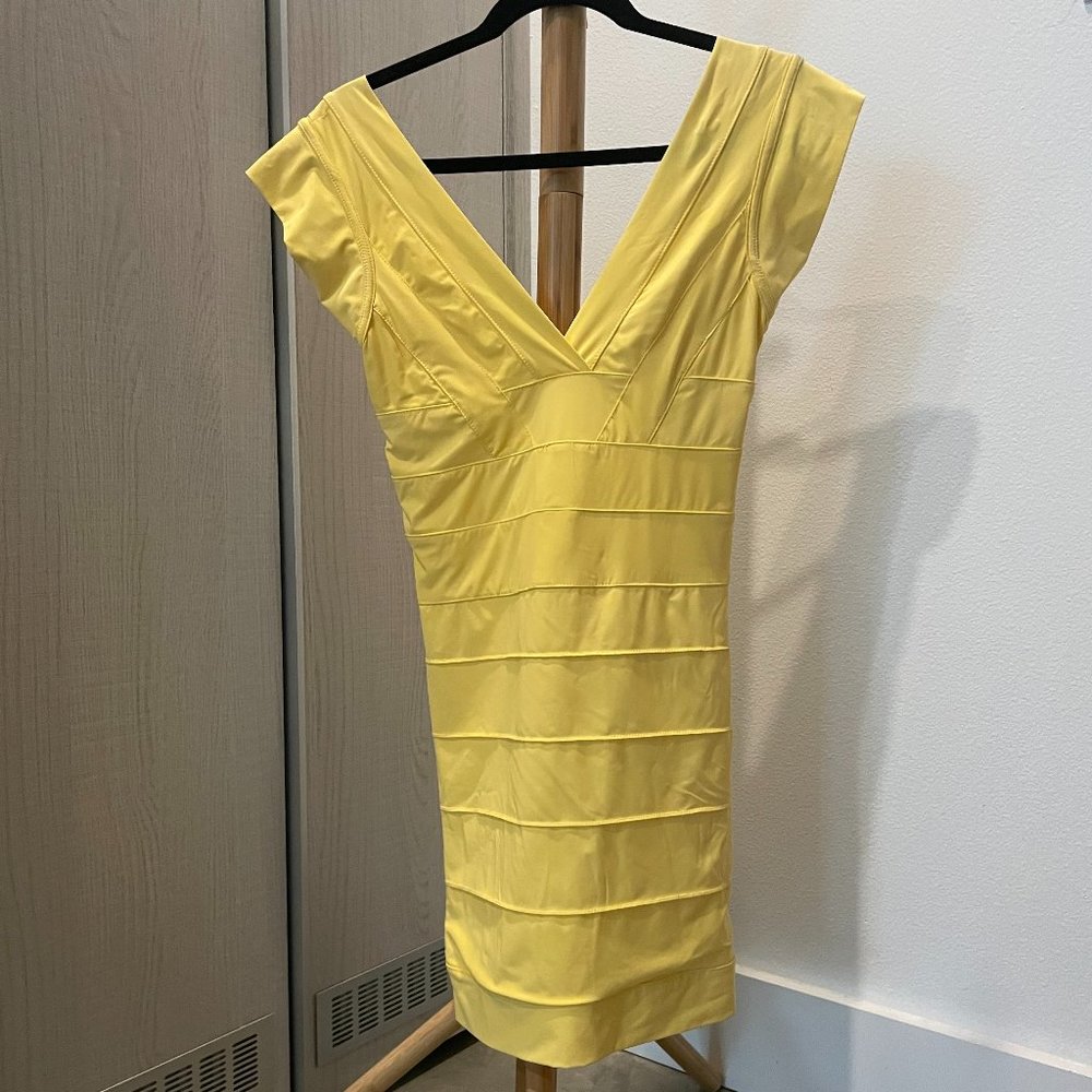 Yellow Form-Fitting Mini Dress